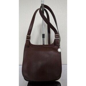 Vintage COACH  Hippie Flap Saddle Crossbody Bag Dark Brown Leather